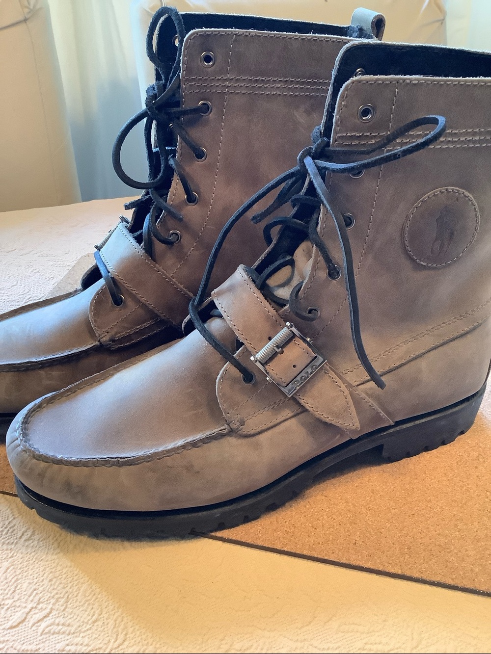 POLO Ralph Lauren Men’s Ranger Boots - SZ 13 - Sandy Brown Matte Leather